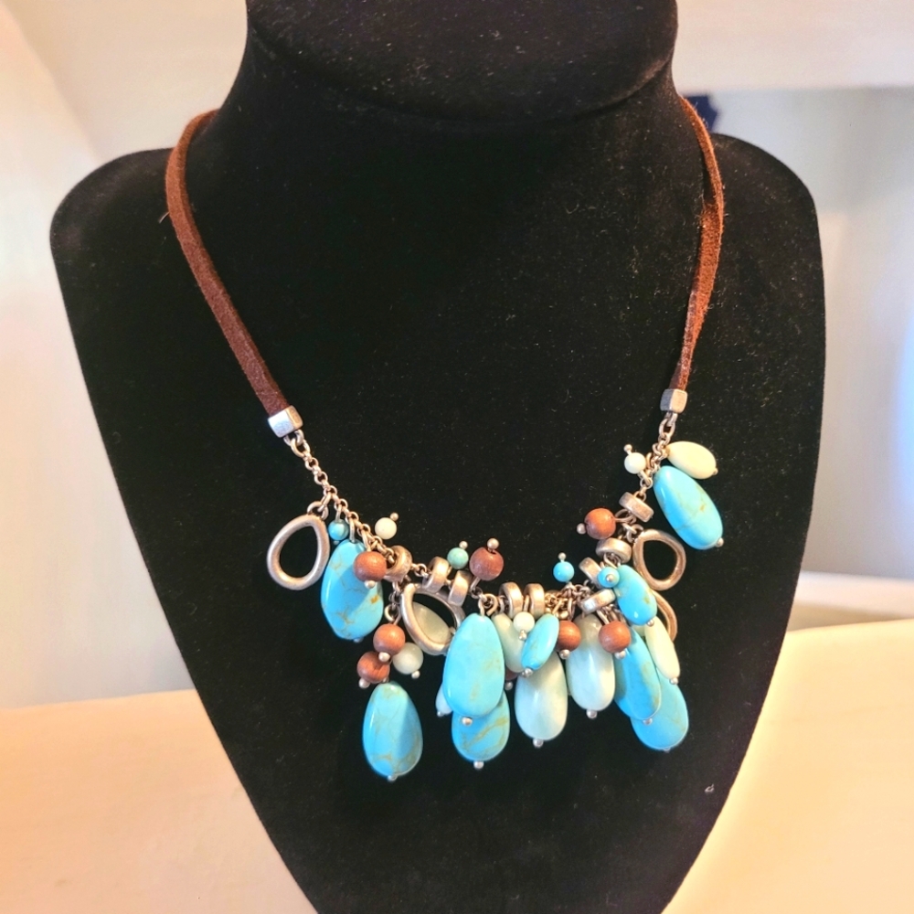18 in necklace turquoise and brown color